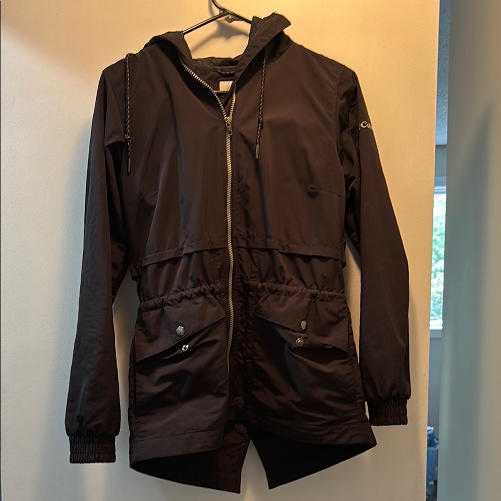 Columbia Black Hooded Rain Jacket